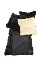 Tuscan Shearling Cushion Square 45cm Black & Black Cord