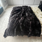 Tuscan Shearling Throw | Fur Blanket | Sheepskin Rug | Dark Chocolate