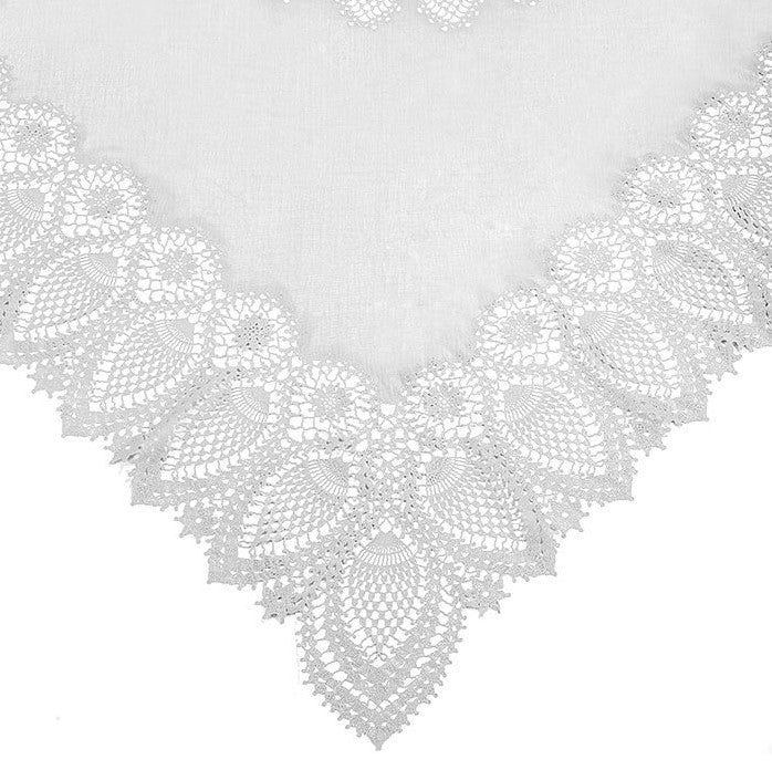 Tuscany Bistro Lace Vinyl Tablecloth / White