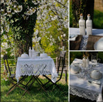 Tuscany Bistro Lace Vinyl Tablecloth / White