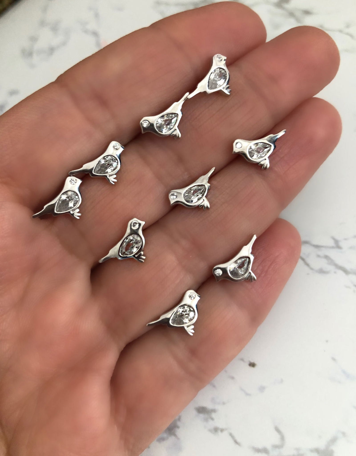 Tweet Tweet Dainty Silver Sparrow Bird Earrings