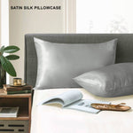 Ultra Soft Satin Pillow Cases Grey