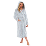 Daisy Dreamer Snuggle Fleece Hooded Robe - Soft Luxurious Dressing Gown