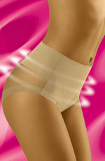 Wolbar Uniqa High Waist Shaping and Lift Mesh Briefs Beige