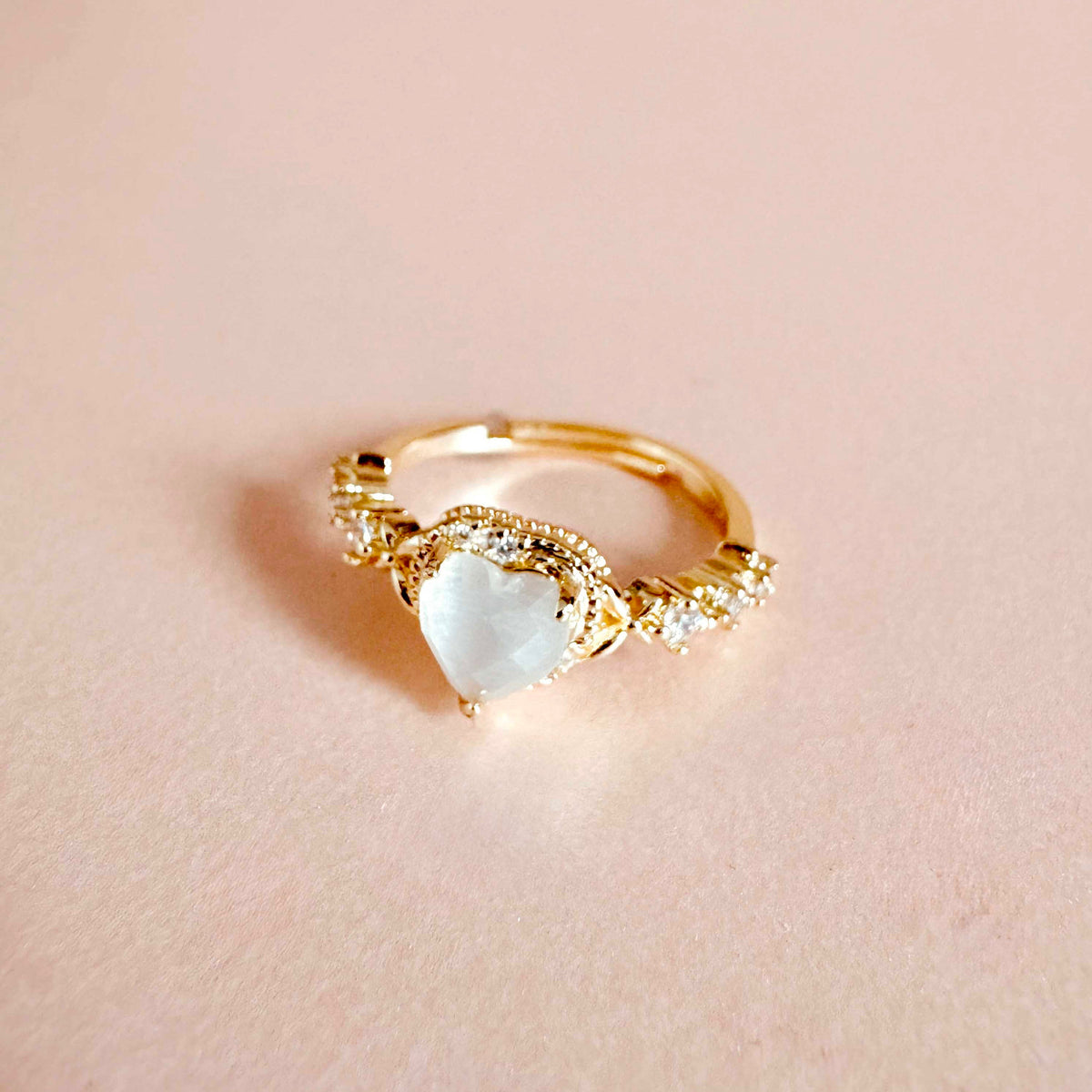 Valentina Vintage Inspired Heart Gemstone Ring
