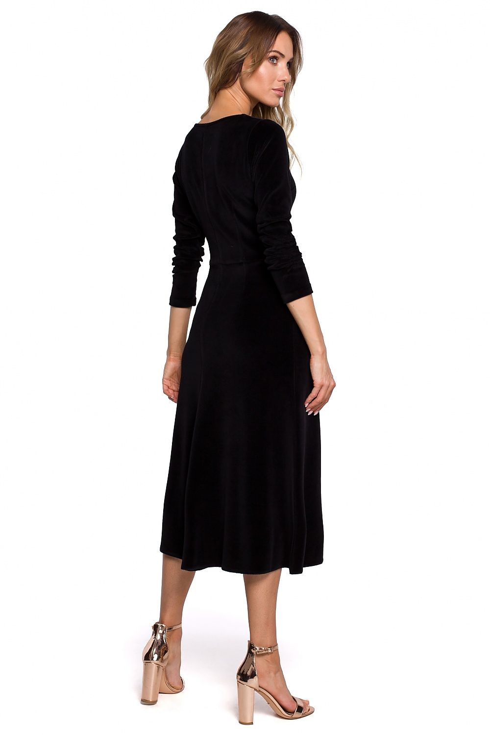 Moe Velour Classic Midi Dress