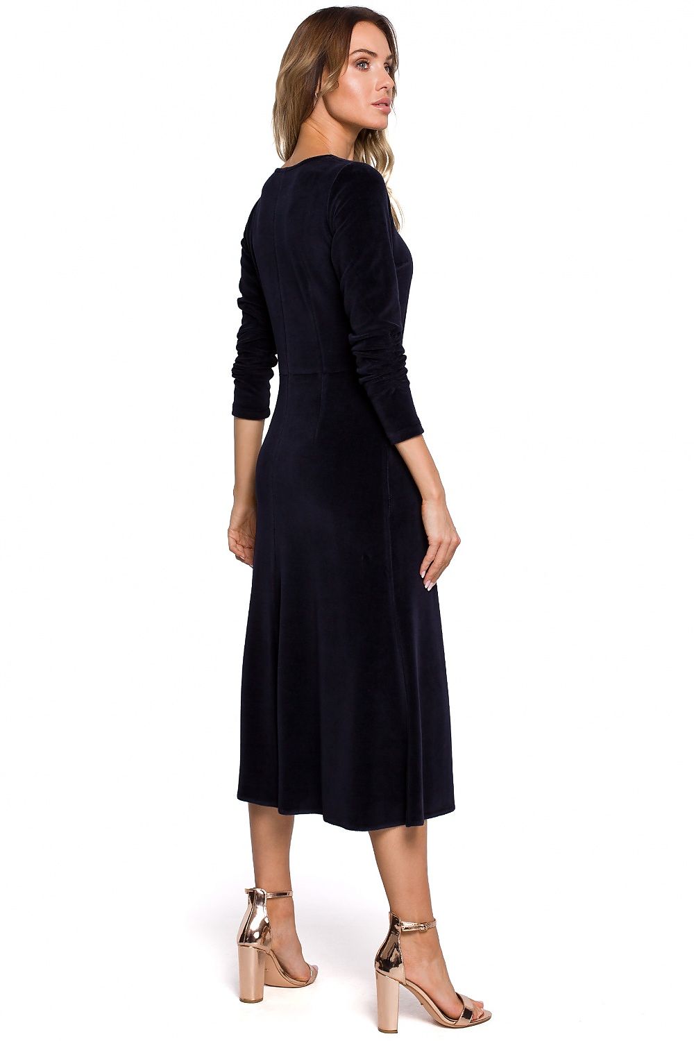 Moe Velour Classic Midi Dress