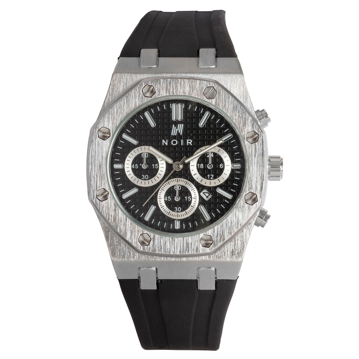 Visage Noir Argenté Chronograph Men's Watch