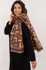 Viscose Wool Mix Shawl 190cm | 9 Colours | AT brown one-size-fits-all