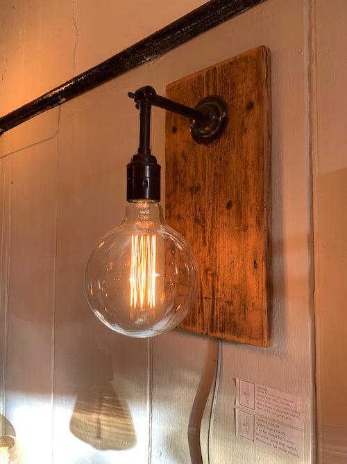 Wall Light Timber Sconce 40cm exposed cable and 2m cable plug and switch