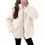 Warm Cosy Zip-up Teddy Fleece Jacket Sweater | 9 Colours White