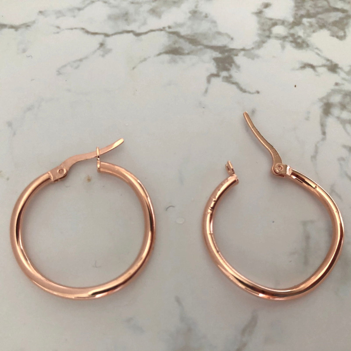 Wavy Hoops Rose Gold Plated Silver