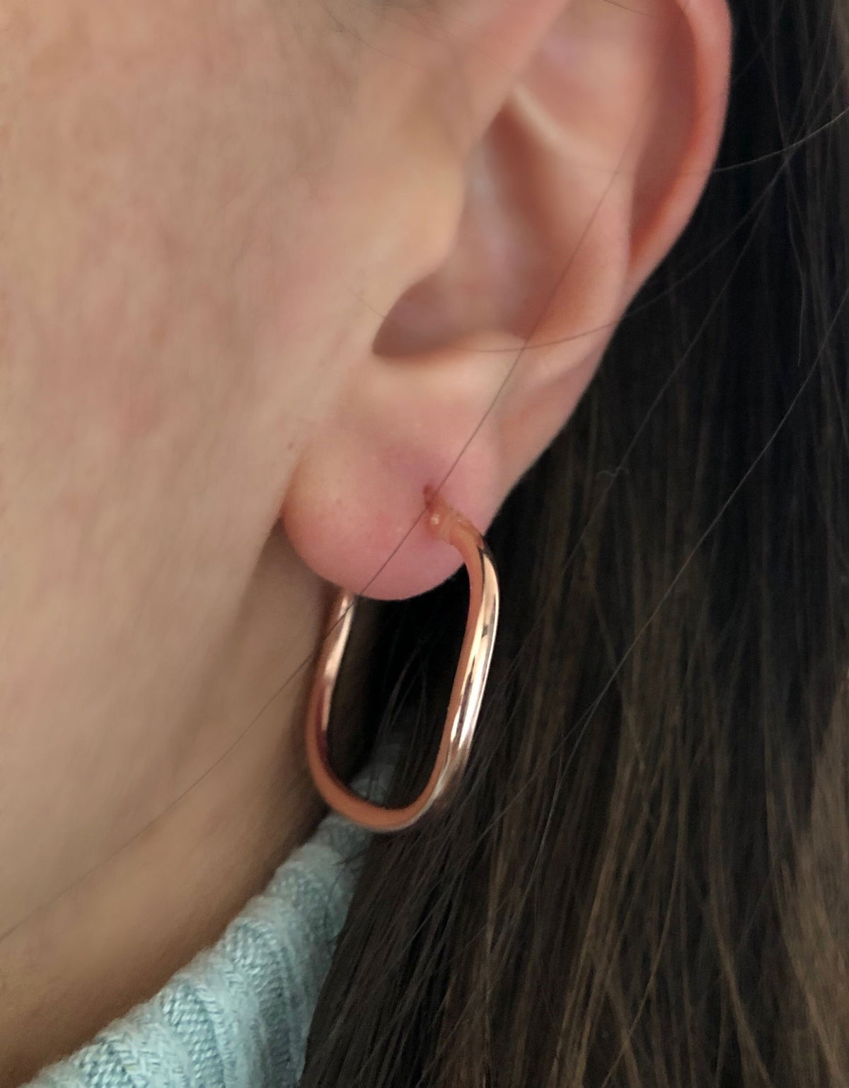 Wavy Hoops Rose Gold Plated Silver