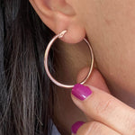 Wavy Hoops Rose Gold Plated Silver 3,5 cm thin