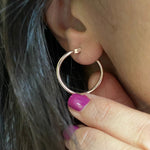 Wavy Hoops Rose Gold Plated Silver 2.5cm thin