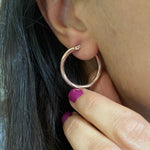 Wavy Hoops Rose Gold Plated Silver 2.5 cm thick
