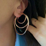 Wavy Hoops Rose Gold Plated Silver