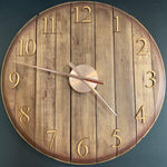 Whiskey Barrel Clock Oak Finish Made to Order