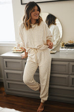 White Cheetah Print Two Piece Loose Fit Cosy Loungewear Set
