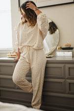 White Cheetah Print Two Piece Loose Fit Cosy Loungewear Set