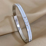 White Enamel Arrow Bracelet - Gold or Silver