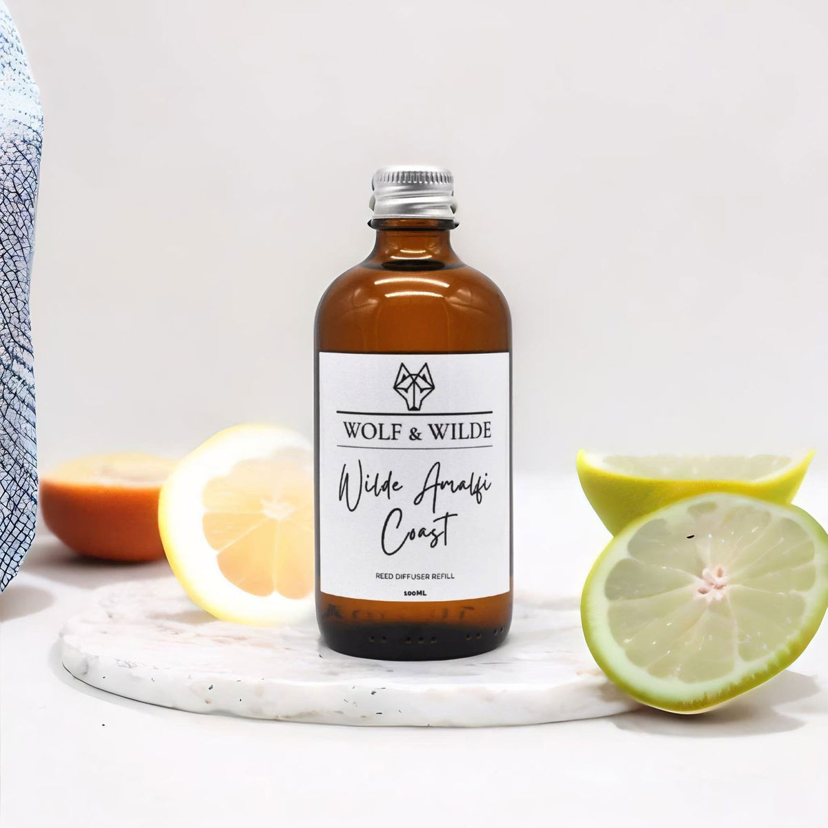 Wilde Amalfi Coast 100ML Luxury Reed Diffuser Refill In Amber Glass Bottle