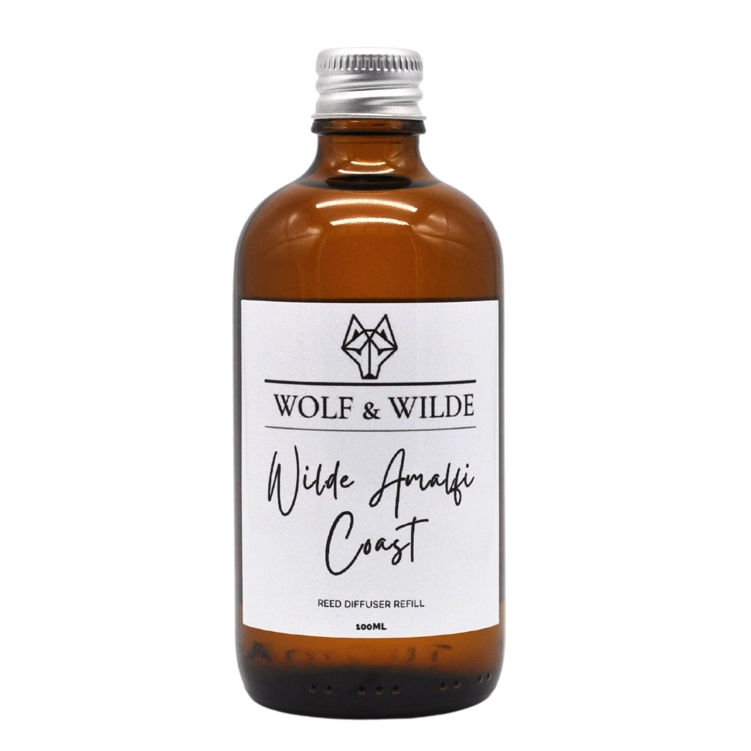 Wilde Amalfi Coast 100ML Luxury Reed Diffuser Refill In Amber Glass Bottle