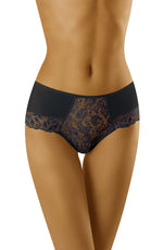 Wolbar Baha Lace Briefs with Back Satin Ribbon Black