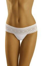 Wolbar Eco-Fo Cotton Lace Thong White