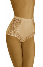 Wolbar Eleganta Soft Floral Side Panel High Waist Briefs Beige