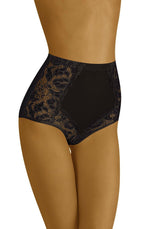 Wolbar Eleganta Soft Floral Side Panel High Waist Briefs Black