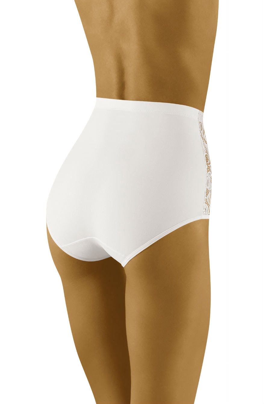 Wolbar Eleganta Soft Floral Side Panel High Waist Briefs White
