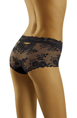 Wolbar Luxa Floral Lace High Briefs Black