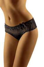 Wolbar Mela Ribbon Bow Lace Briefs Black