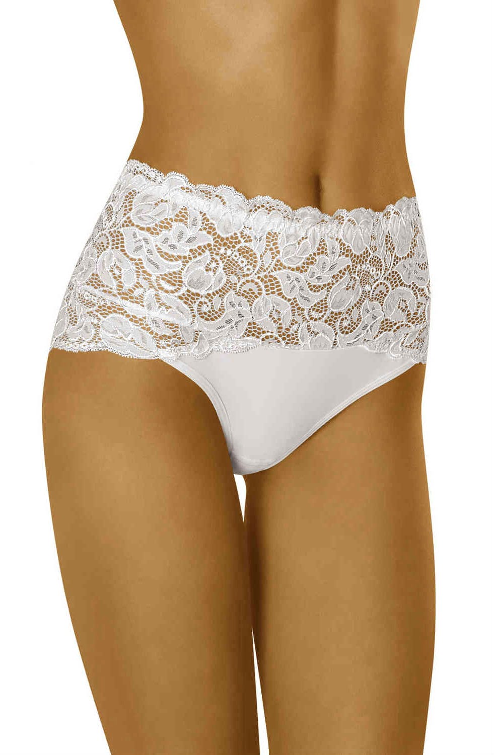 Wolbar Teri Cotton Floral Lace Scalloped Edge White