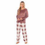 Daisy Dreamer Women's Buffalo Check Fleece Warm Pyjamas Set