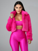 Women's Faux Fur Short Jacket Rose