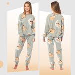 Daisy Dreamer Women's Sloth Soft Fleece Pyjama Set Long Sleeve