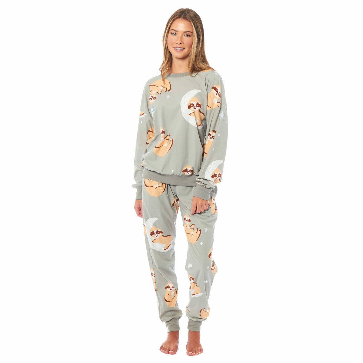 Daisy Dreamer Women's Sloth Soft Fleece Pyjama Set Long Sleeve SLOTH