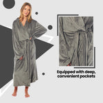Daisy Dreamer Stripe Jacquard Dressing Gown - Soft Shawl Collar Robe with Belt & Pockets