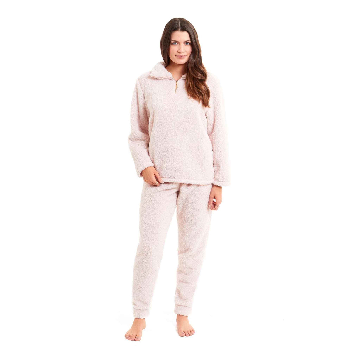 Daisy Dreamer Women's Super Soft Teddy Fleece Cosy Loungewear Set PINK