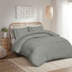 Wood Button Duvet Cover Set