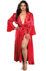 Shirley of Hollywood Plus Size Red Long Robe