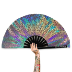 XL Festival Handheld Fan - Flash Reflective, Silver Web