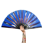 XL Festival Handheld Fan - Iridescent, Blue Temptress