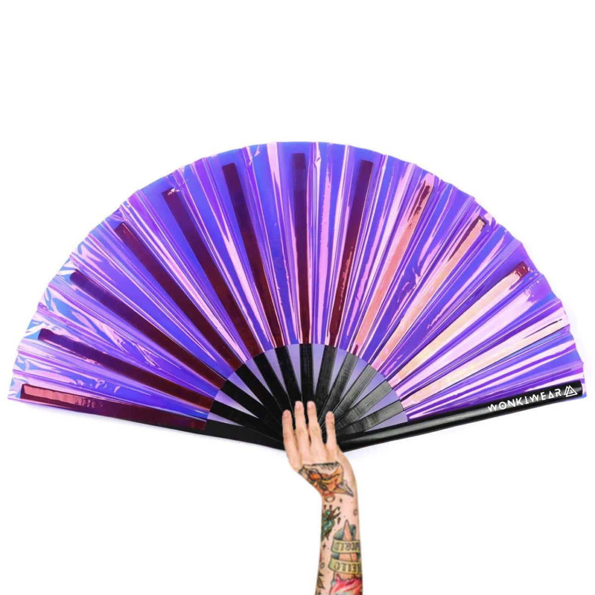 XL Festival Handheld Fan - Iridescent, Party Purple Fan ONLY