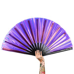 XL Festival Handheld Fan - Iridescent, Party Purple Fan ONLY