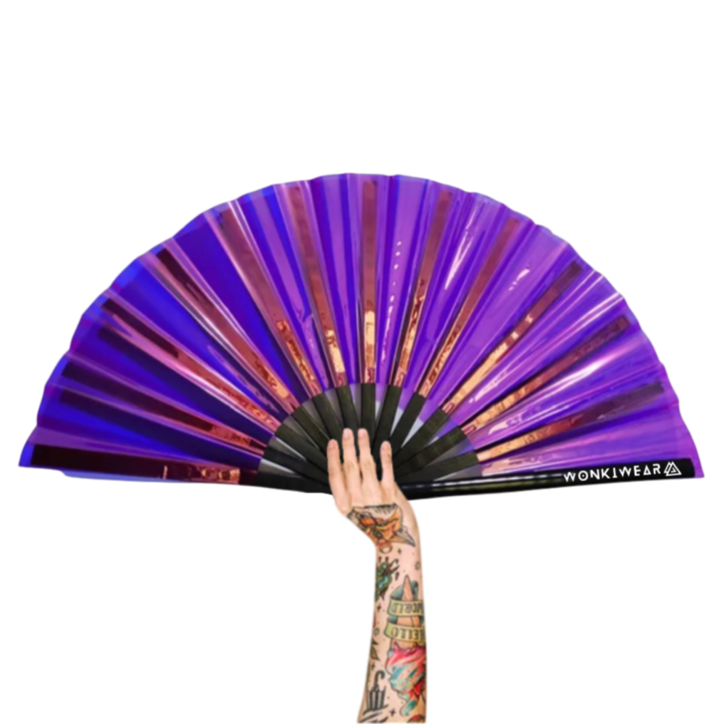 XL Festival Handheld Fan - Iridescent, Party Purple