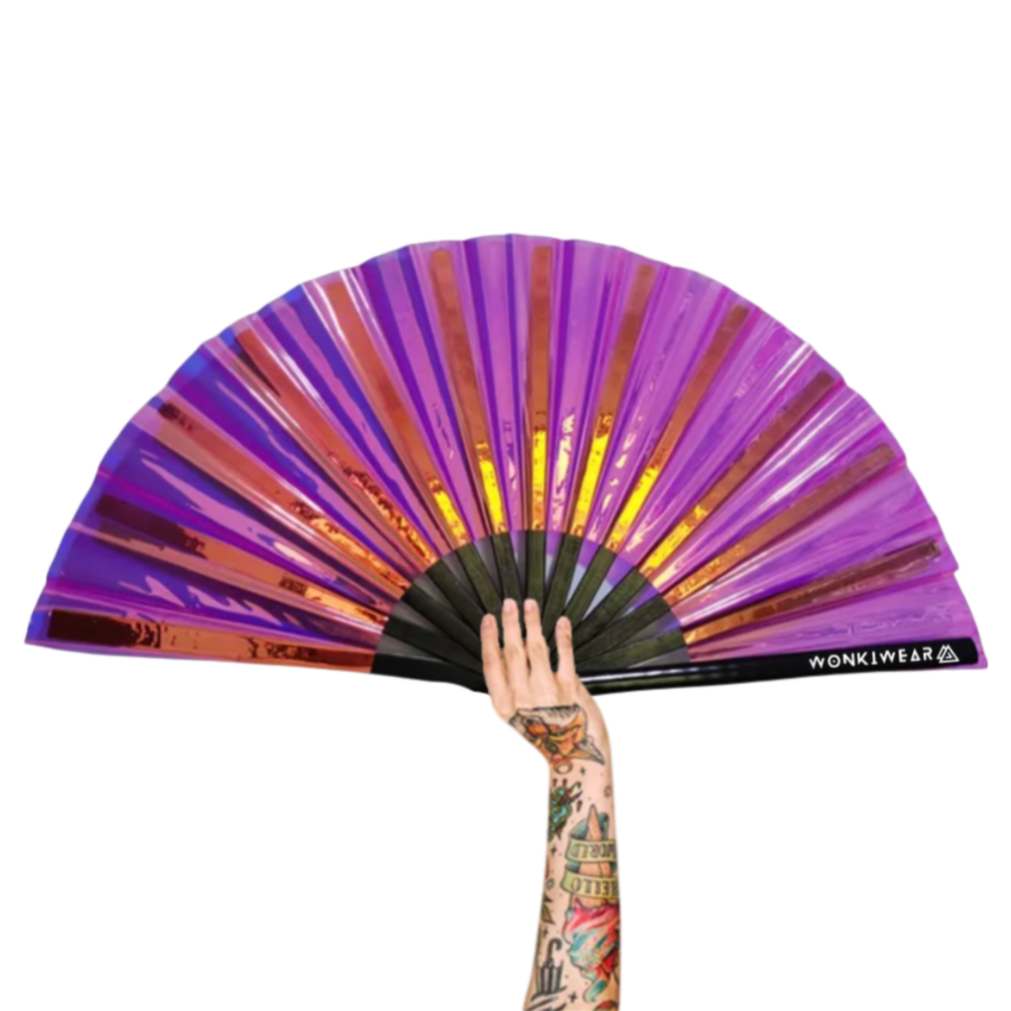 XL Festival Handheld Fan - Iridescent, pink passion