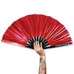 XL Festival Handheld Fan - Iridescent, Raunchy Red